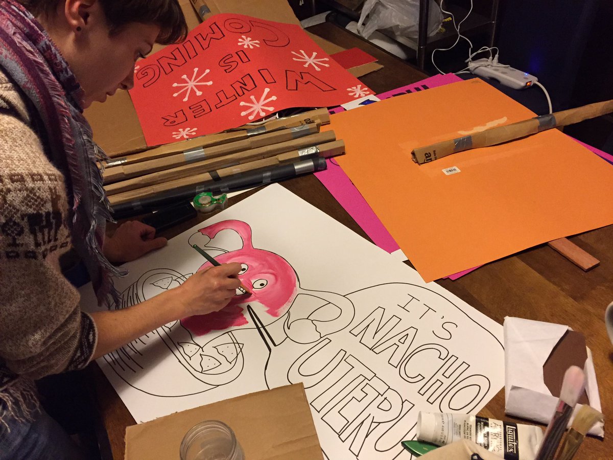 IndivisibleBerk's tweet photo. Hey! It's #NachoUterus! #WomensMarch https://t.co/zA6jUOJ07J