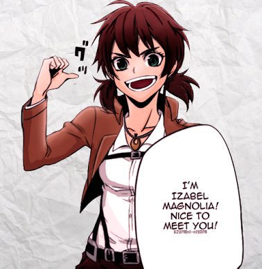 Isabel Magnolia 

→ SNKRP
→ IC/Crack
→ MVAU (Modern!AU)
→ Plot? DM/Mention 

RT?