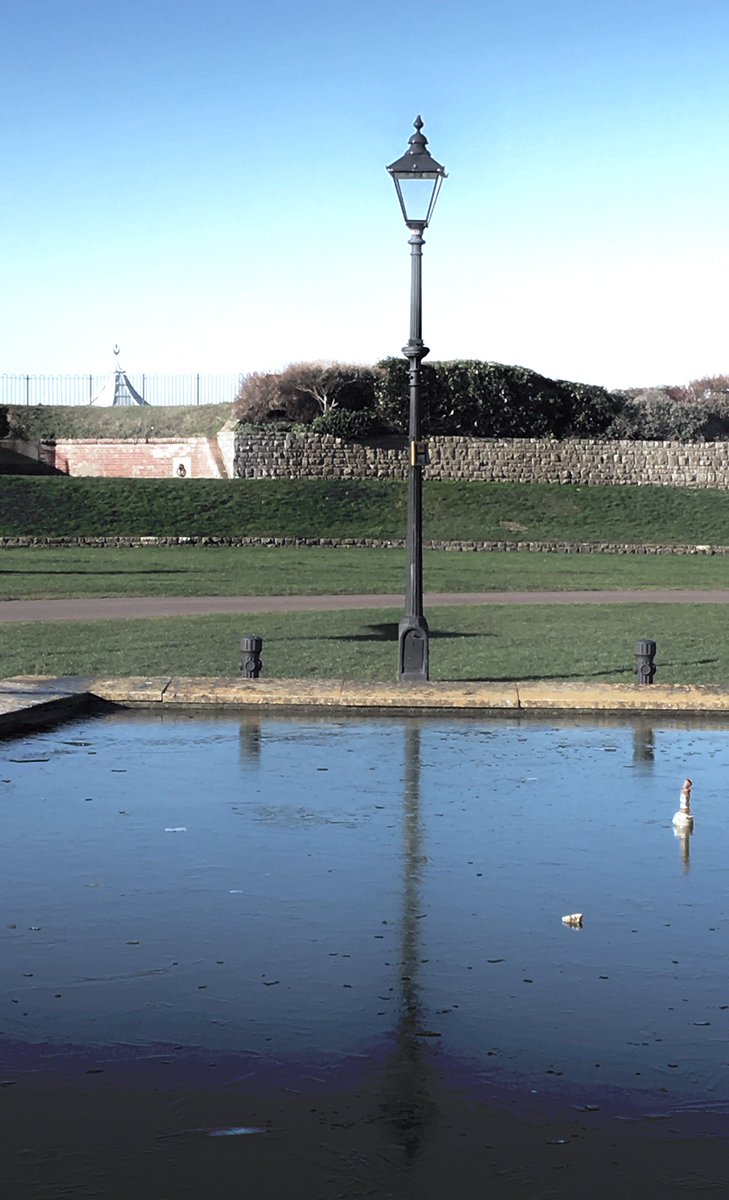 Icy Reflection. A cold morning for training.