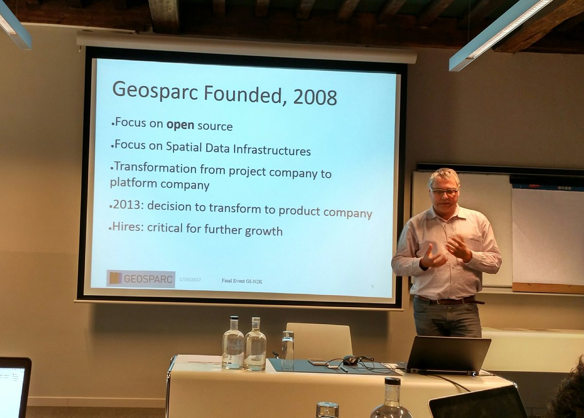 gi_CASES's tweet photo. Dirk Frigne tells his story: how he founded @geosparc, grew his #geospatial business using #opensource &amp; invested in collaborative #learning https://t.co/j5XIbgjbF9