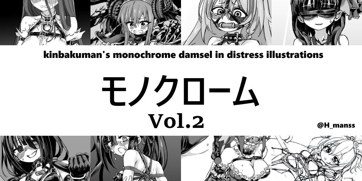 https://t.co/oi1YgMfXTe  DIDのイラスト集の販売しました2 白黒のDID(damsel in distress)イラスト集です。14種類, 都合 40枚のイラストで構成されています。よろしくお願いします。 