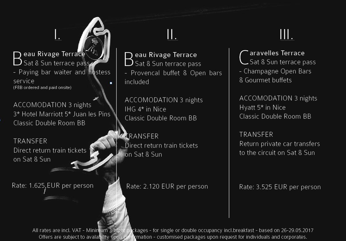 All-inclusive #Formula1 packages for all budgets and preferences - May’17 Monaco
Book now your #racing experience!