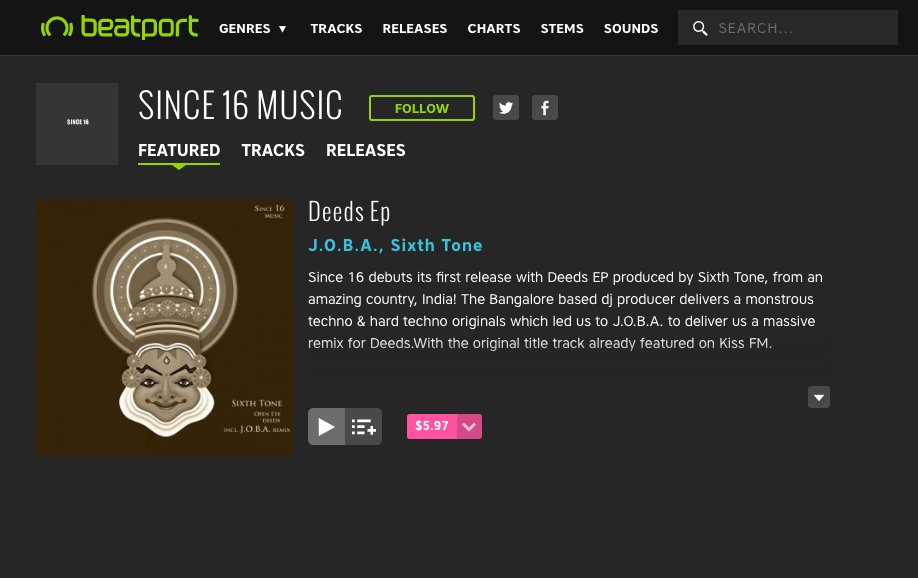 Since16_'s tweet photo. Out now: @JobaKhan, @sixthtonemusic - Deeds Ep on all major dance music stores buy: https://t.co/LsxupiIUDq #techno #hardtechno @dancemusic https://t.co/JBTThjFAAw