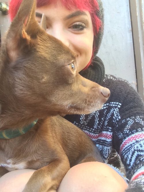 Cuddling with this little guy.