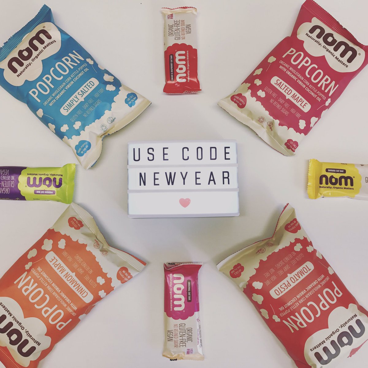 nom_foods's tweet photo. Use code NEWYEAR to get 25% off our web shop until midnight on the 20/1/17. ๐๐ป๐
#nomfoods #nombar #nompopcorn https://t.co/aUNPvdsIOq