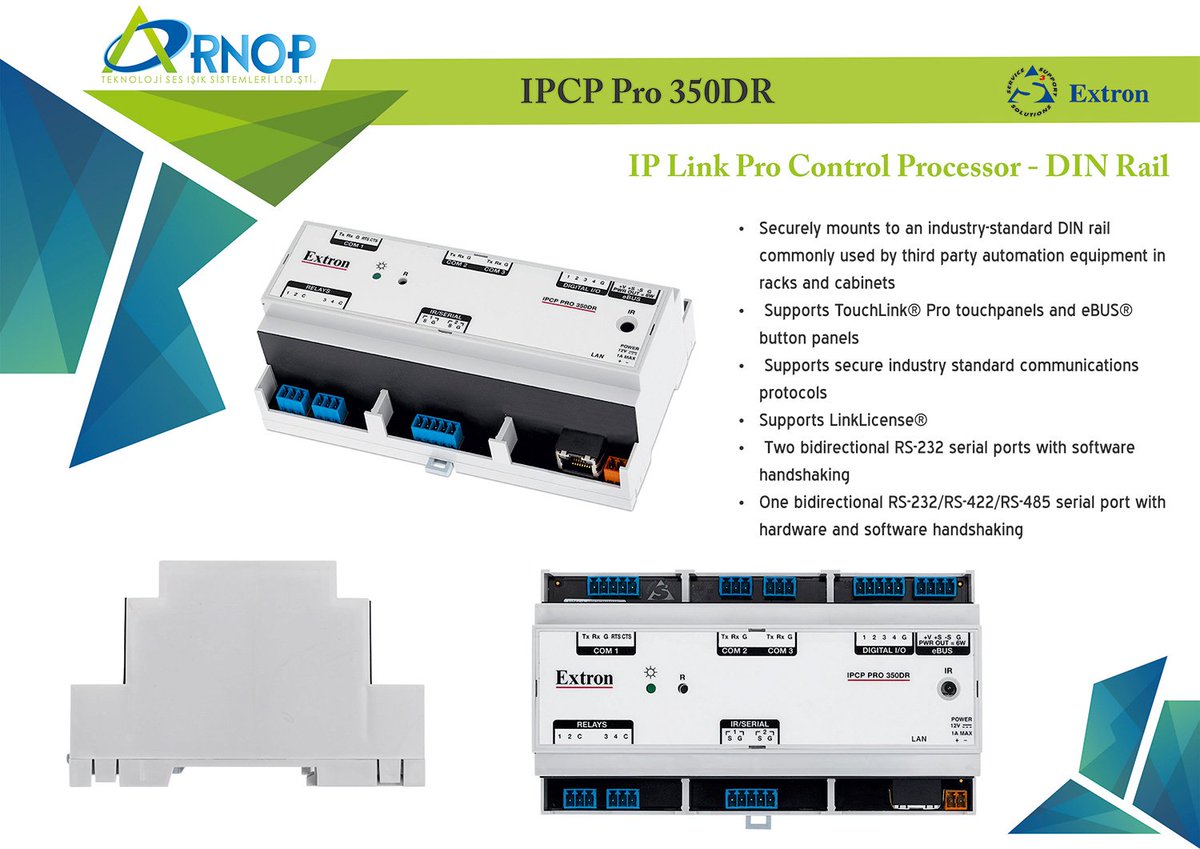 Arnopltd's tweet photo. Extron IPCP Pro 350DR 
IP Link Pro Control Processor - DIN Rail
#arnop #extron #ipcp #ipcppro #iplink https://t.co/8WyOCktouZ