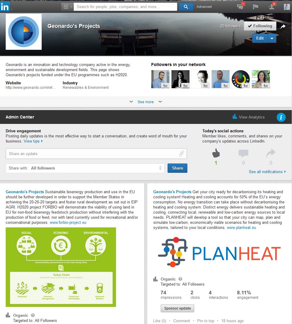 GeoEnvTech's tweet image. Just launched our #LinkedIn Showcase Page featuring our #H2020 projects. linkedin.com/company/geonar…