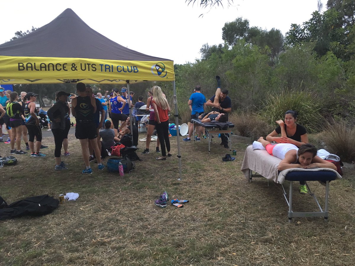 JoGohSetter's tweet photo. Massaging @BalanceTriClub post Bolt race tonight with Chris @ParamountSR in Rozelle #chiropractor #sportsmassage https://t.co/QYZPStGsIs