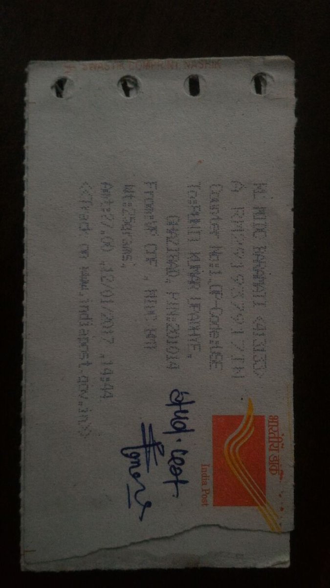 Mpunitkumar's tweet photo. kindly help Urgently  to get the India post ( RM 291937917IN)delivered. Imp papers lost, visa/career stuck  @IndiaPostOffice @manojsinhabjp https://t.co/k7f8QUzsIc