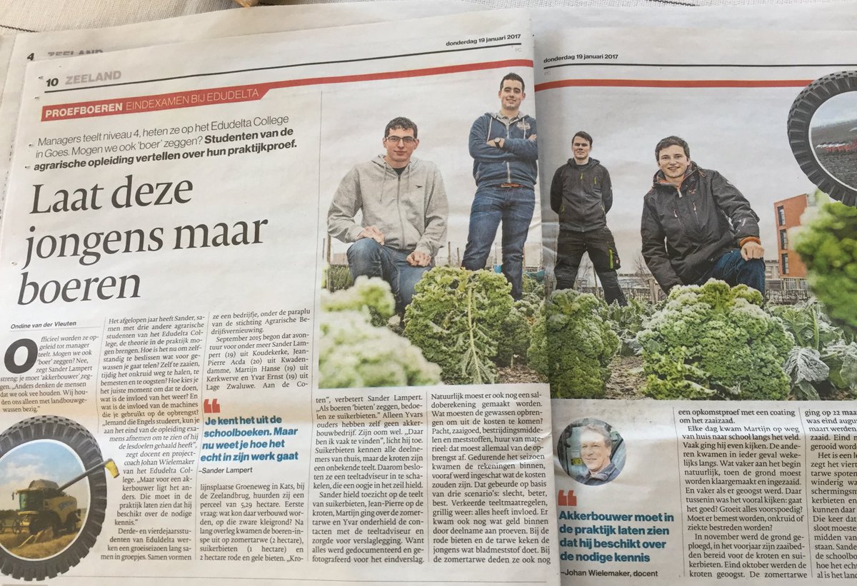 FoodDeltaZld's tweet photo. #Zeeland #leert in #food een prachtig verhaal in @pzcredactie jonge Zeeuwse boeren in opleiding @EdudeltaCollege @ZAJKZeeland @KodeRegt https://t.co/ncO12iXeyA