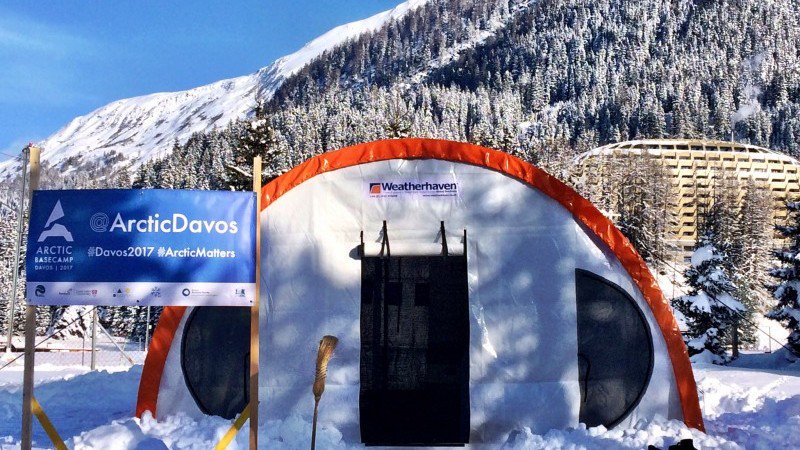 ClimateHome's tweet photo. Arctic scientists set up camp outside #wef17 in #Davos https://t.co/SUbAZFzXPH https://t.co/5EqRZ5t8uQ