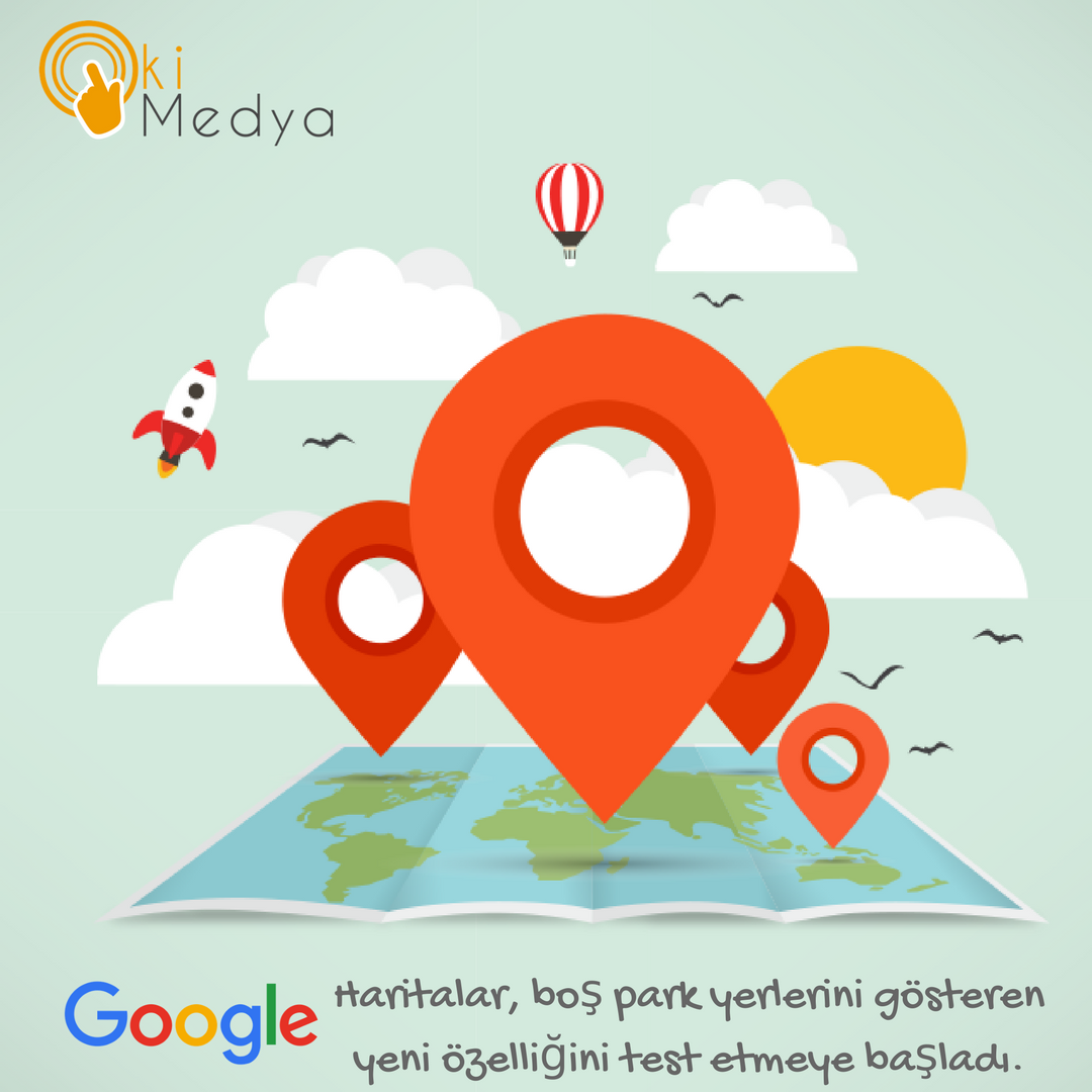 Okimedya's tweet photo. Google Haritalar, boş park yerlerini gösteren yeni özelliğini test etmeye başladı.

#google #googlemaps #parking #okimedya https://t.co/WANuNzxa18