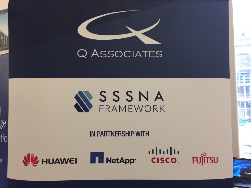 qassociates's tweet photo. It's #SSSNA framework day at @ucl with SUPC and our partners @NetAppUK @CiscoUKI @Huawei and @fujitsu_uk https://t.co/Emad3C688g