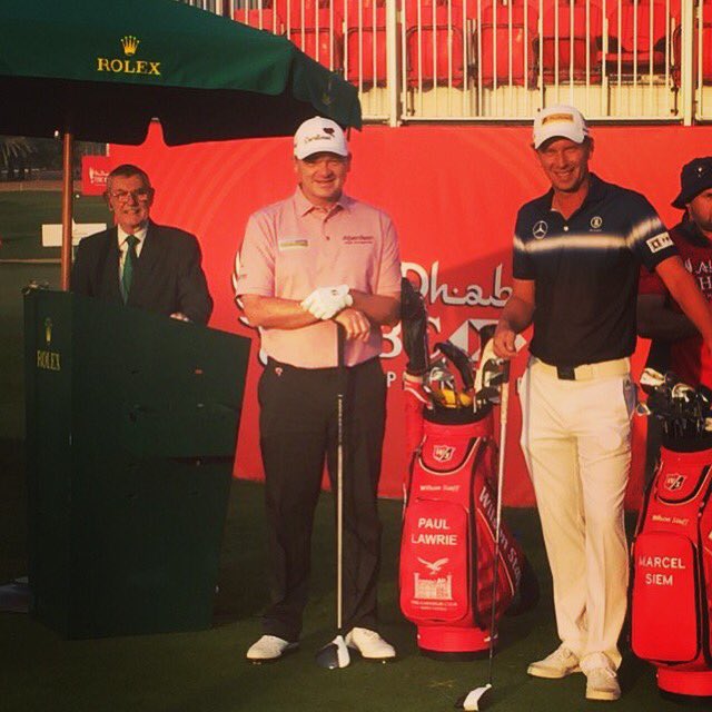 WilsonGolfEU's tweet photo. @PaulLawriegolf and @SiemMarcel getting ready for RD1 on the @europeantour this week. Good luck guys #V6 #golf #tour #irons #wilsonred https://t.co/COWwuK9oLT