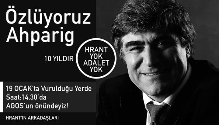 Özlüyoruz Ahparig... Bugün 14:30'da vurulduğu yerde, Agos önündeyiz.