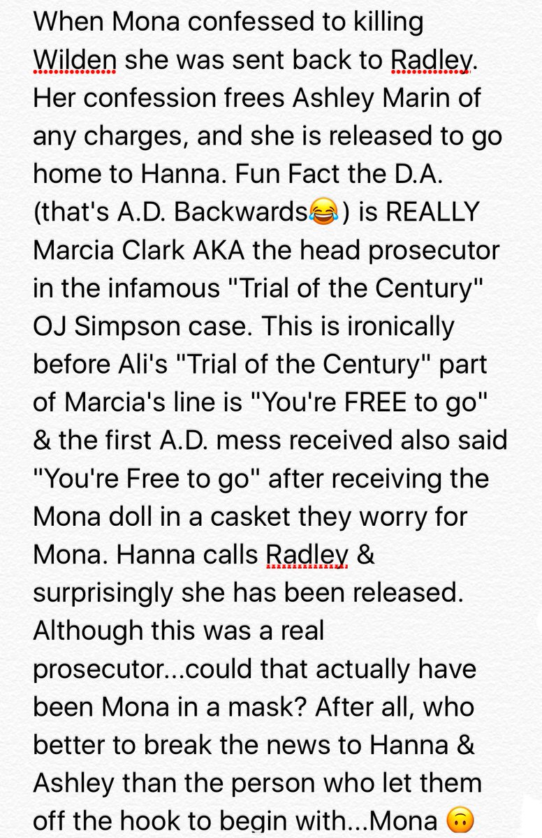 prettyliarsclue's tweet image. #PLLFunTheory The Trial of of the Century AD message black glove masks 🎭 oh my @imarleneking @thatmarciaclark @JanelParrish @chloebridges