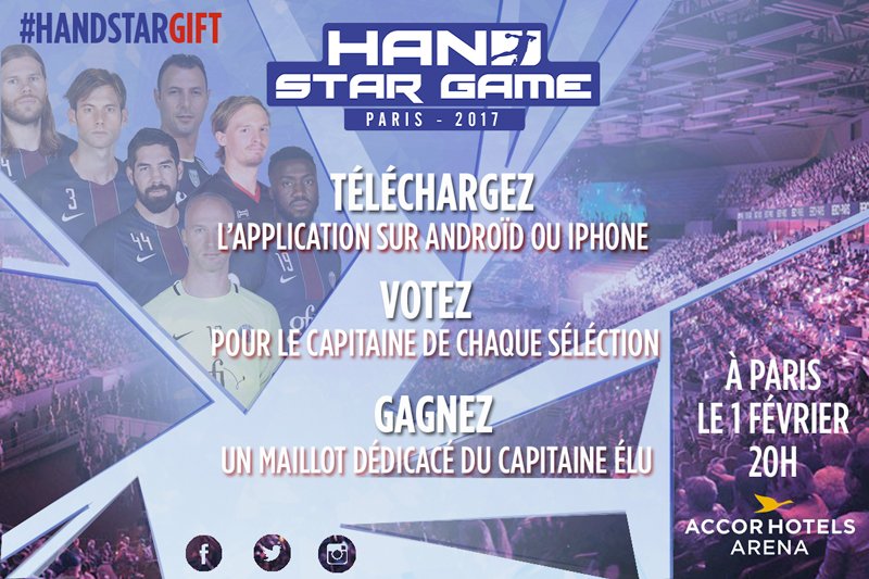handstargame's tweet photo. #HandStarGift Tentez de remporter le maillot dédicacé des capitaines du #HSG2017
2 pers. tirés au sort parmi les votants mardi #BonneChance https://t.co/4H6m50vuVD