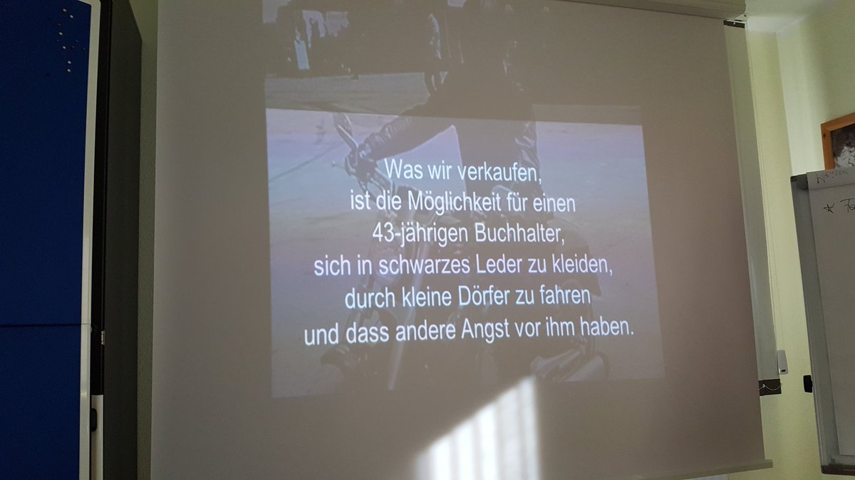 Harley Davidson Zitat im Story Telling Workshop ;)