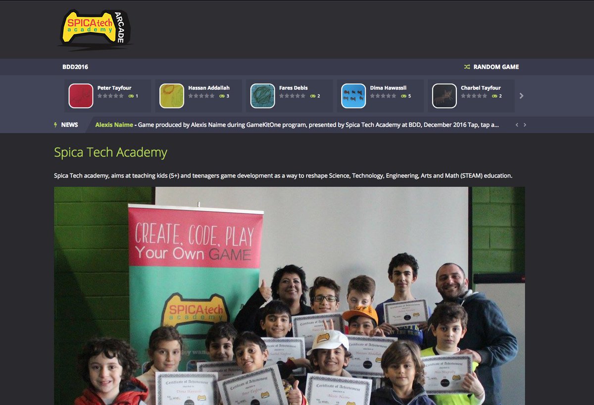 The games produced during the <a href="/BeirutDigitalD/">BDD</a> programs (December2016) are up to be played and shared...arcade.spicatechacademy.com <a href="/WixelStudios/">Wixel</a>