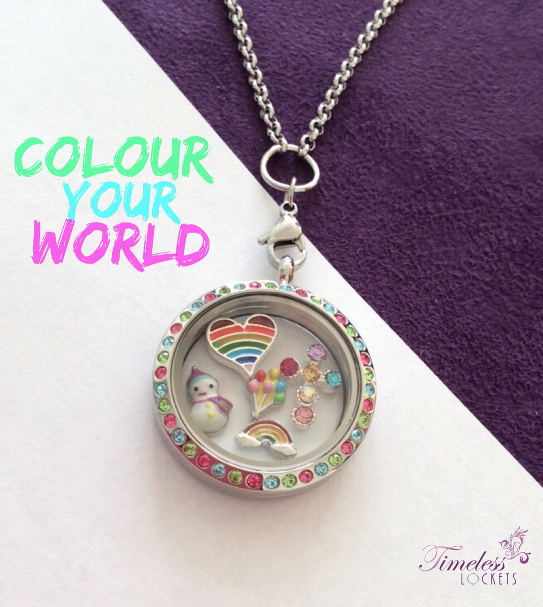 TimelessLockets's tweet image. Colour your world with a Timeless Locket #floatinglockets #memorylockets #charms #jewellery #Enfield #Accessories #fashion #London #design