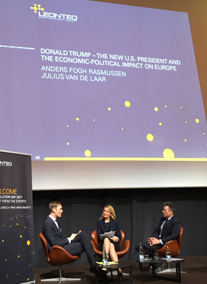 SpirosMargaris's tweet photo. Great discussion on #Trump with A. Rasmussen &amp; J. Van De Laar at @leonteq_news

#fintech @AndersFoghR @juliusvandelaar #revolutionday17 https://t.co/CwEjODgIae