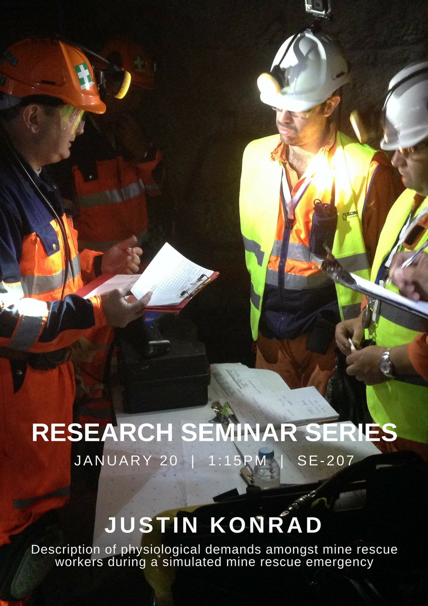 CROSH_CRSST's tweet photo. Hey #CROSHCrew: @LUHumanKinetics' #Research Series is tomorrow w/ MHK Cand. @justinkonrad5 giving update on #minerescue project! #IMRC2016 https://t.co/9DTaLF7CDQ