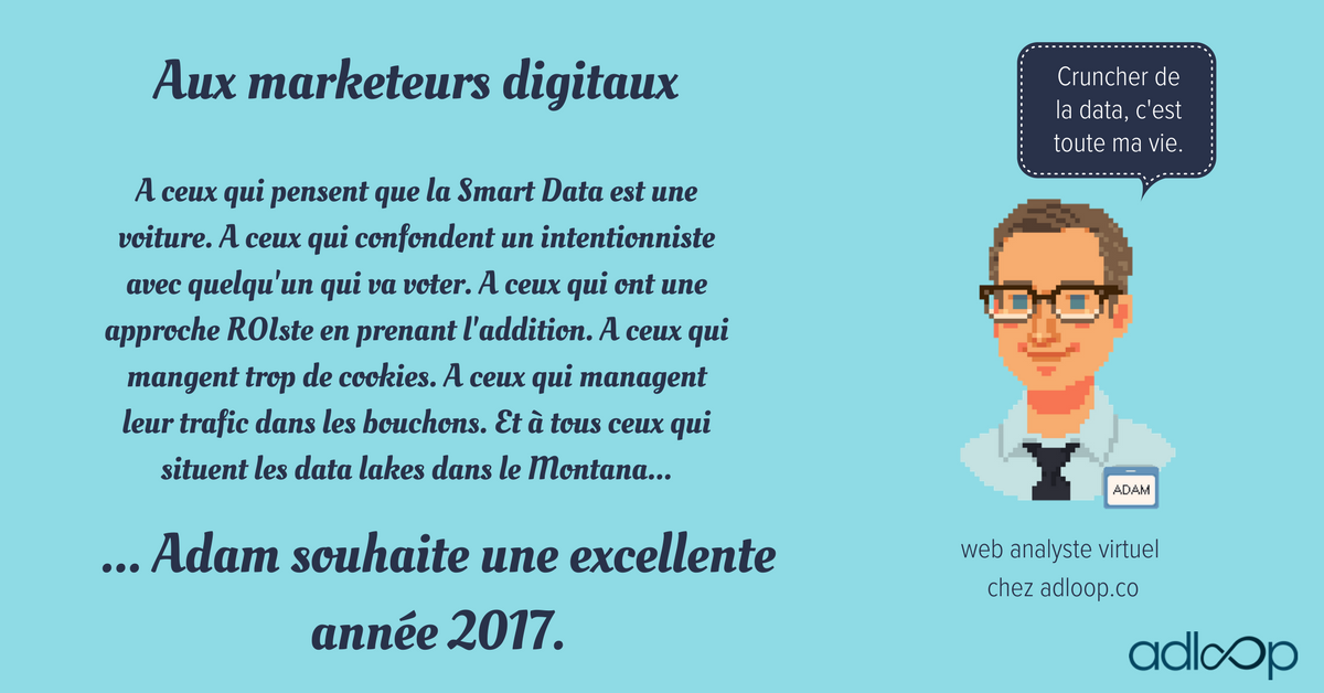 sgendrel's tweet photo. Adam analyse vos campagnes en permanence, il ne dort pas, ne mange pas mais a besoin de moi pour présenter ses voeux #MeetAdam @Adloop_Bot https://t.co/f3ABcWLoIe