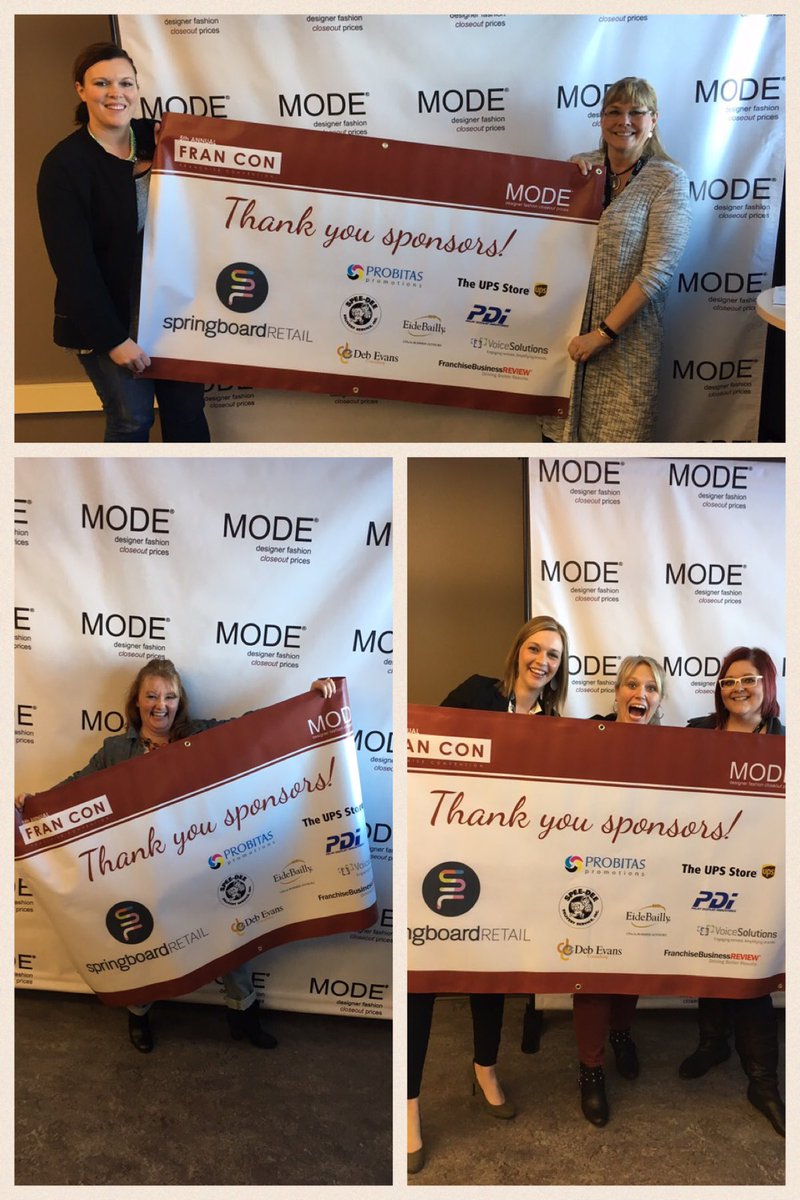 Thank <a href="/SpringboardUp/">Springboard Retail</a> <a href="/probitaspromo/">Probitas Promotions</a> @ebFargo <a href="/VoiceSolutions/">Voice Solutions</a> <a href="/FranchiseReview/">Franchise Business Review</a> <a href="/DebCE/">Deb Evans</a> <a href="/TheUPSStore/">The UPS Store</a> for your support of #MODE #franchise