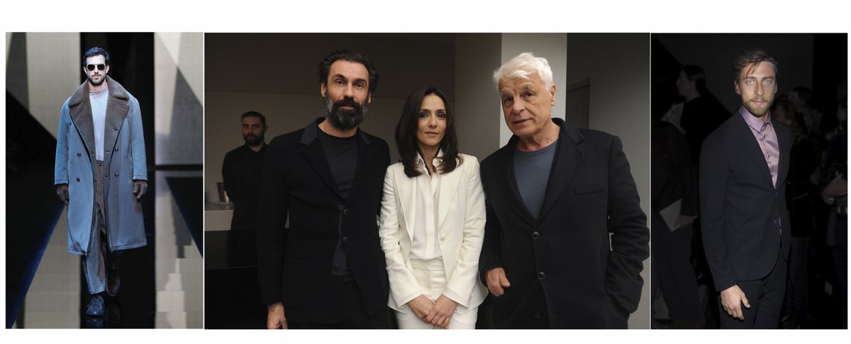 Modadivas's tweet image. Giorgio @armani Fall Winter 2017/18 Men’s Collection #AmbraAngiolini #MichelePlacido #FabrizioGifuni @ClaMarchisio8
 modadivas.com/Magazine/Defau…