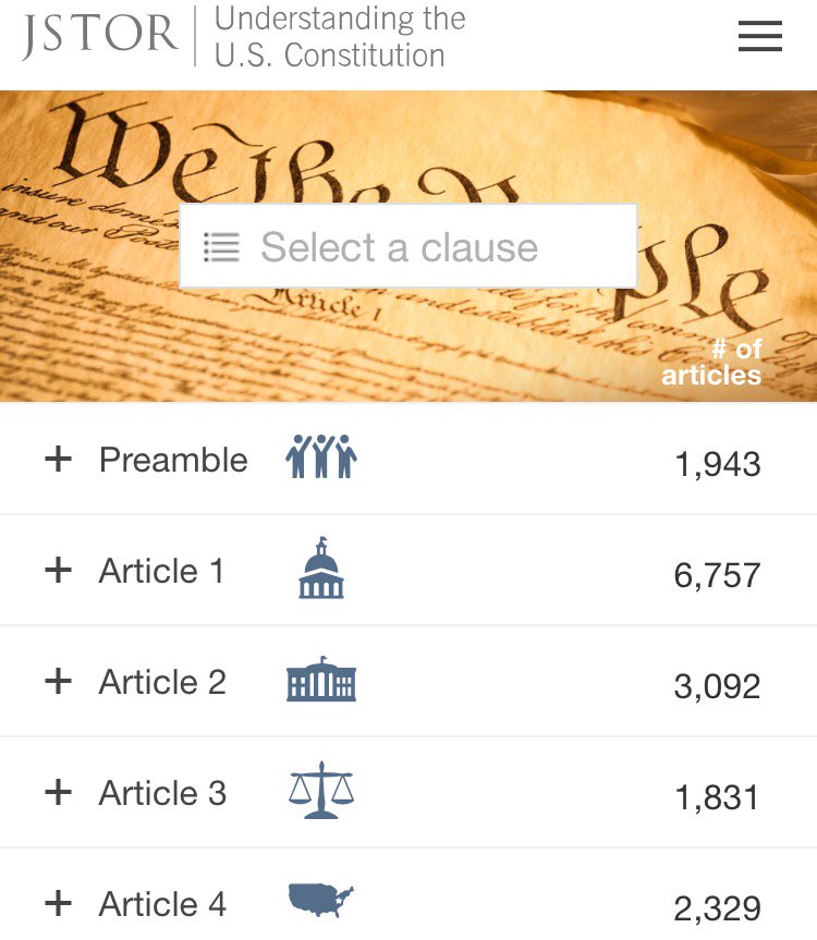 JSTOR's tweet photo. Get ready for #Inauguration2017 with our Understanding the U.S. Constitution app, which links to JSTOR articles! https://t.co/DYskKzp89S https://t.co/NqHacU4ykn