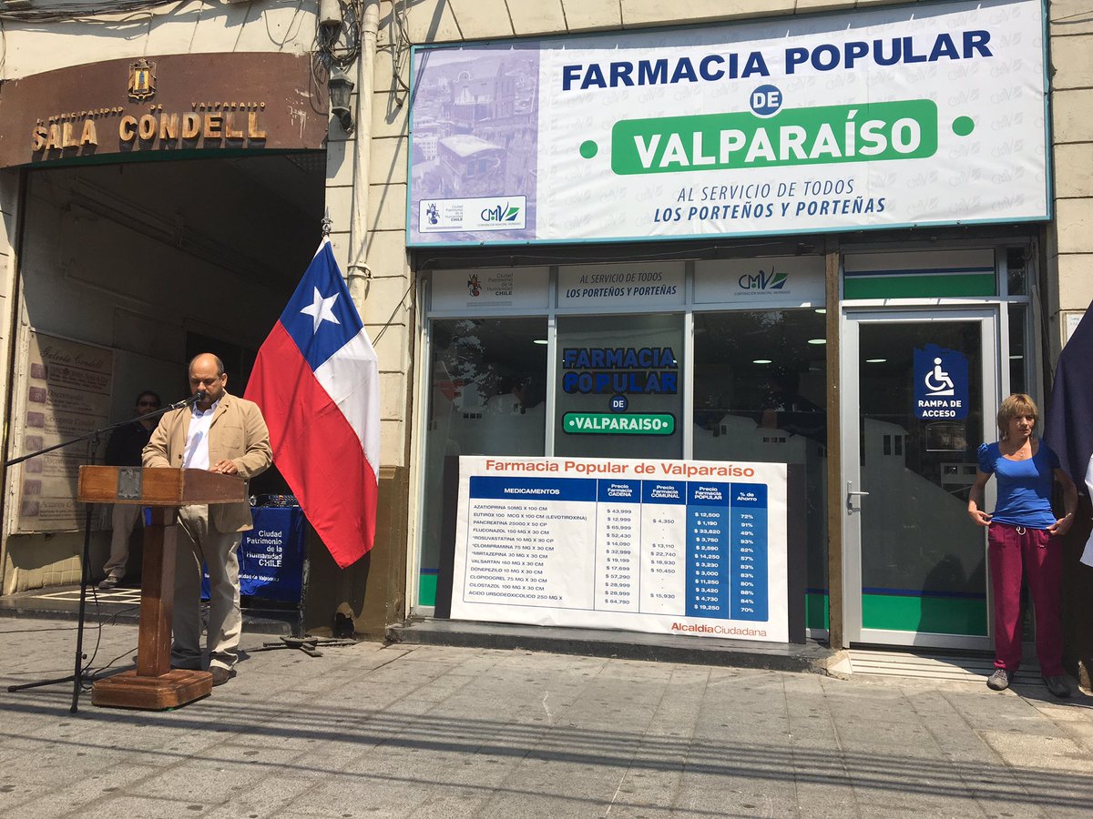 JorgeSharp's tweet photo. Hoy relanzamos Farmacia Popular de Valparaíso. Convenio c/ Cenabast significará rebajas hasta 90% y una gestión c/participación de vecinos https://t.co/8MK5PS7KNR