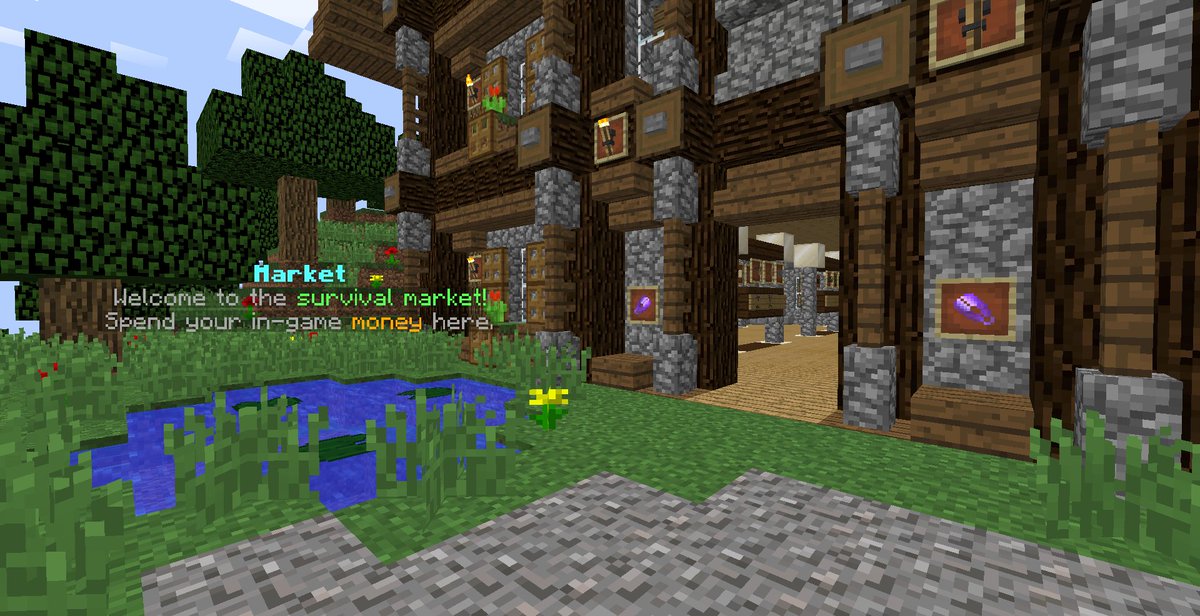 SkyfallMC's tweet photo. Our market is back online and better than ever! A little bird might have told me theirs some secret parkour in their! #Minecraft #shopping https://t.co/shjf4UMlv0