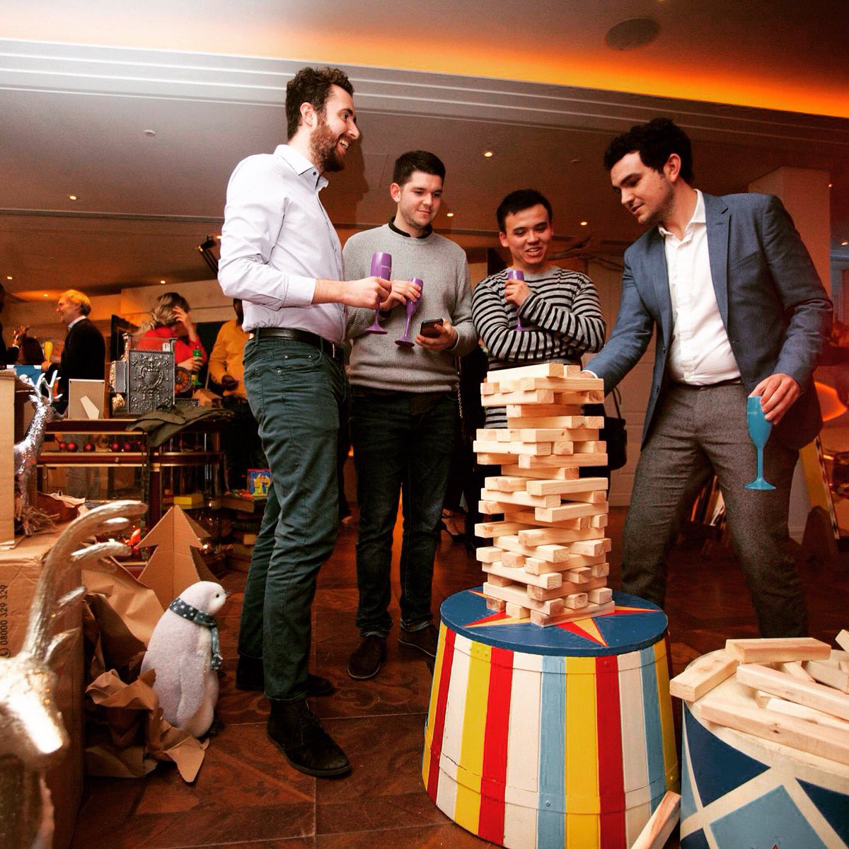 oncepresents's tweet photo. Guests enjoying bubbly and a game of Jenga at our #onceuponatimepresents Christmas pop up 
#christmas #popup #events #jenga #eventlife https://t.co/CCmxd6E6eW