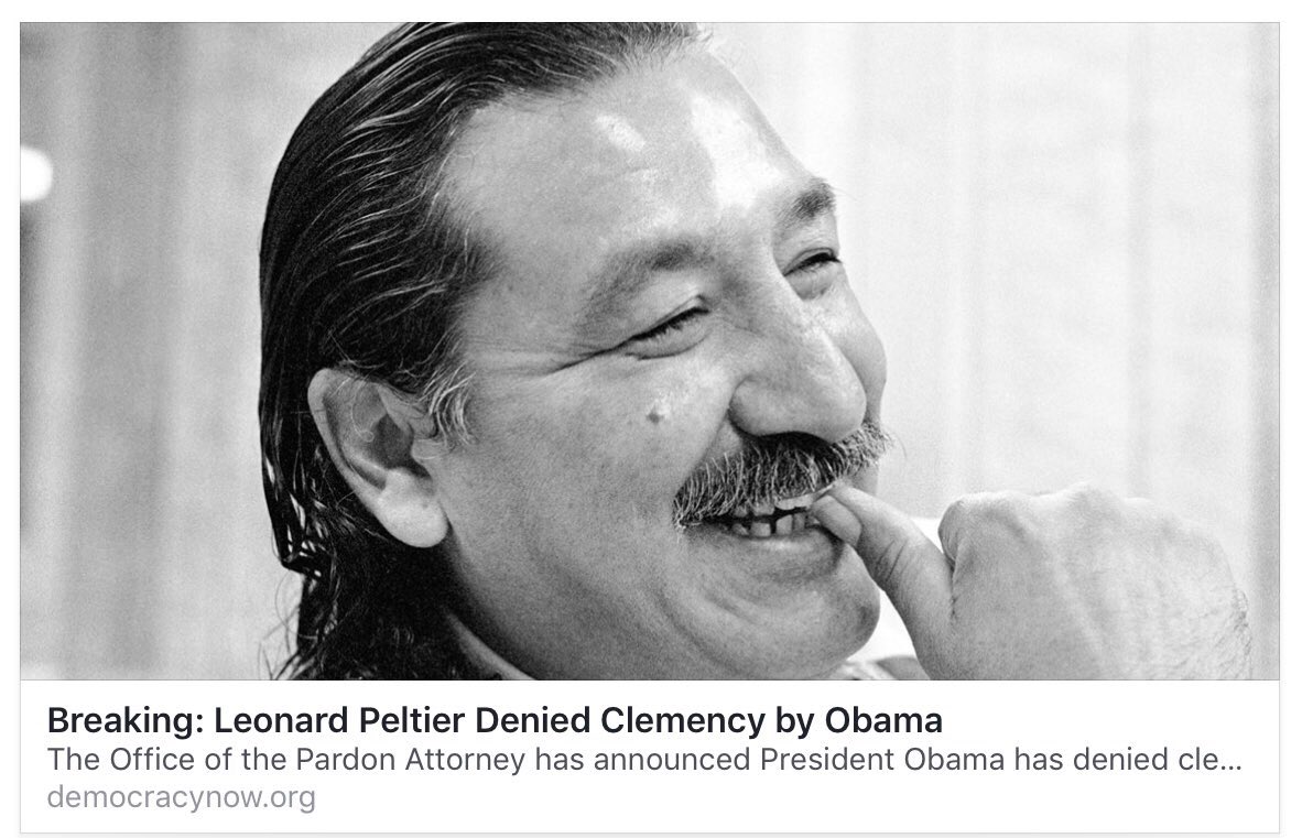 AmirAminiMD's tweet photo. Leonard Peltier will die in prison.
I hope you're aware of that @POTUS-and I hope you can live in peace w/ this decision.
I know I couldn't. https://t.co/MTziMg1nSK