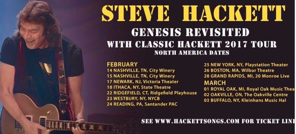 North America tour starts next month! Celebrating Wind &amp; Wuthering 40th anniversary, including Genesis and Hackett faves plus new numbers...