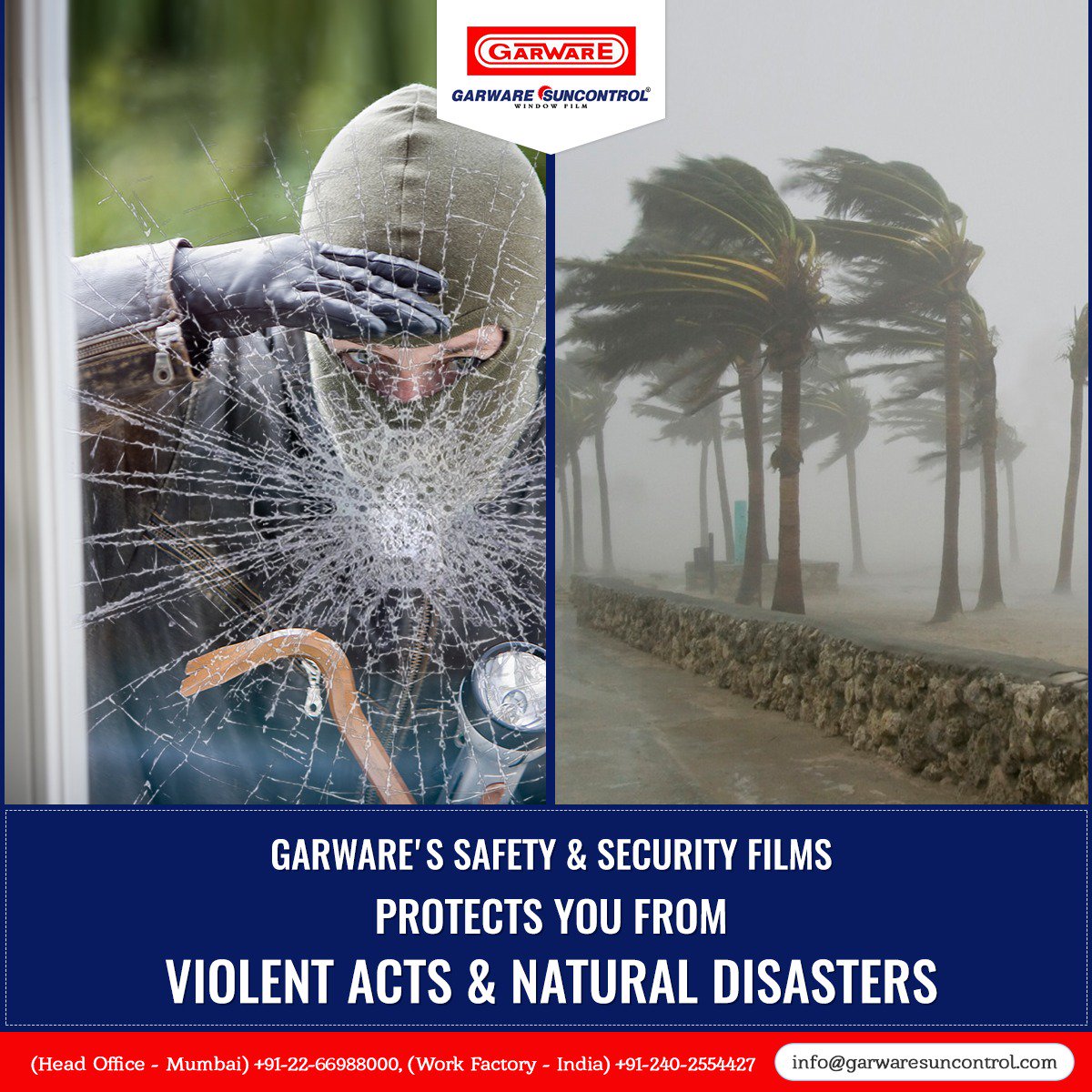 garwaresun's tweet photo. Safety &amp; Security Glass  Films Protest You &amp; Your Family From Violent Attacks &amp; Natural Disasters like #Cyclones #GarwareSuncontrol https://t.co/KCXSPCbMBy