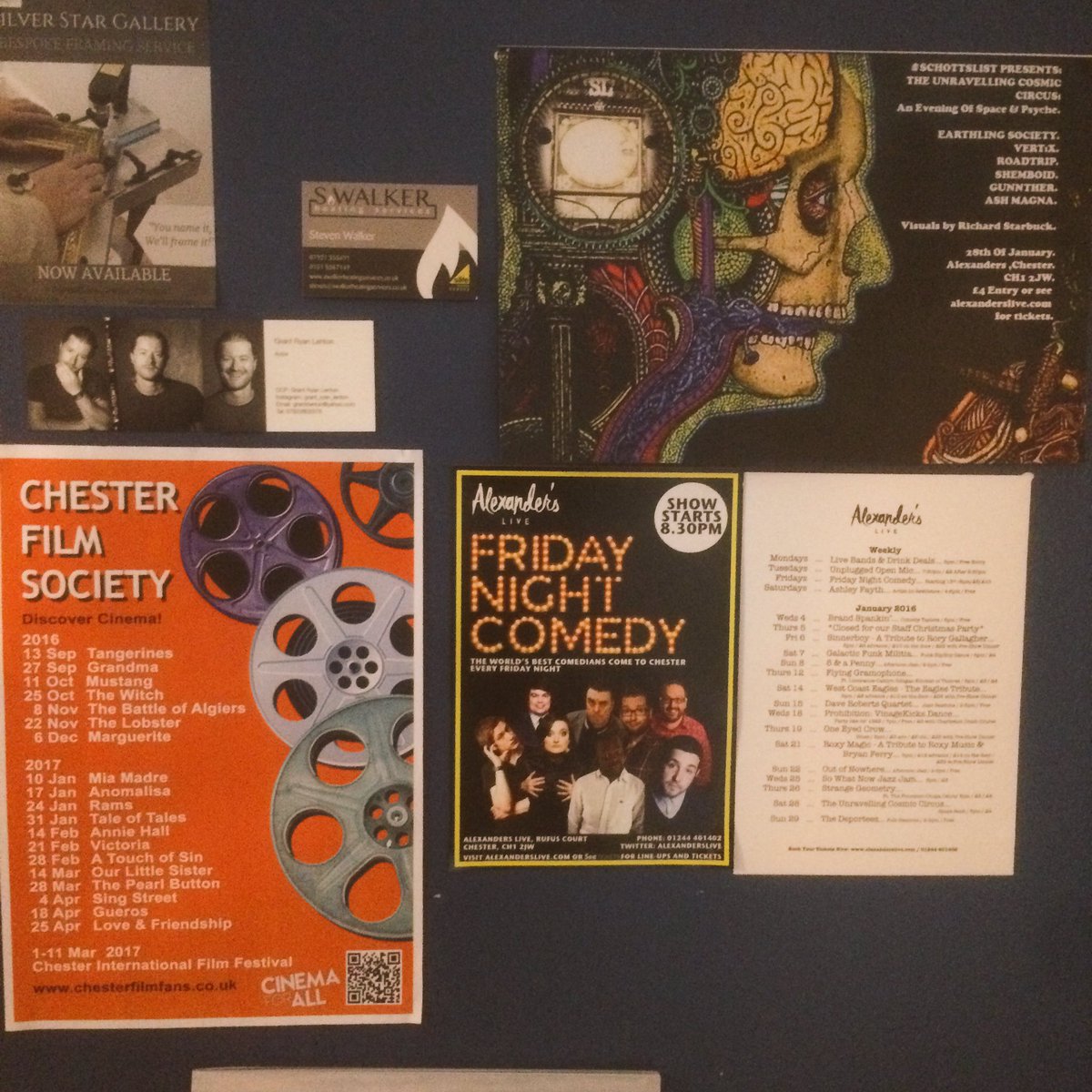 Plenty going on in #Chester to beat the January Blues. Our #IndieWall is filling up again 👍🏻