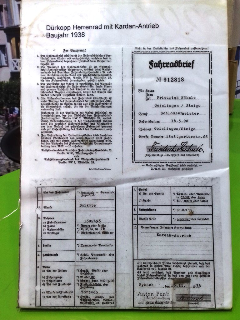 tueinfo's tweet image. Wir haben ein Original #Dürkopp-Fahrrad von 1938 mit Kardan-Antrieb auf der CMT dabei! Fahrradstadt #Tübingen. 200 Jahre #Fahrrad #cmt17