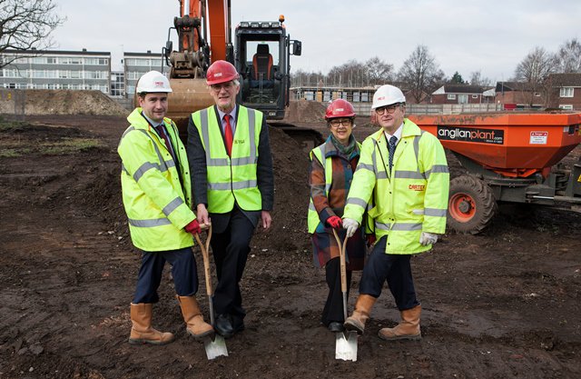 Fantastic to see councillors break ground today on our new #Passivhaus homes at Goldsmith Street in #Norwich #HousingNCC @MikhailRiches