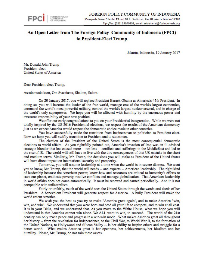 fpcindo's tweet photo. @realDonaldTrump an open letter addressed to you sir, all the best for your inaguration! https://t.co/BRjFvQOSmr