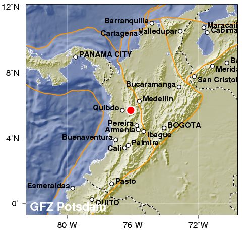 Terremoto Oggi Adesso Colombia Medellin