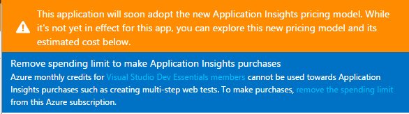 mrdesjardins's tweet image. #applicationinsight pricing model is changing. A small website jump from free to about 20$/month. Not sure to get the VS Dev Essentials rule