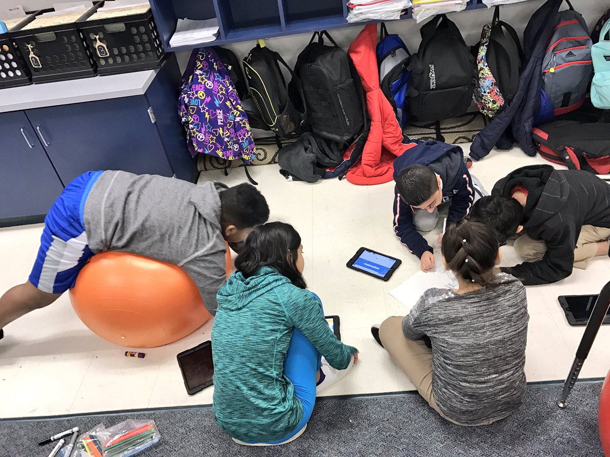 mrs_eley's tweet photo. We are broadening our vocabulary in 4th grade today! #cfbisd #daviselementary #ipads #yogaballs #vocabulary #teacher https://t.co/pMsvcJIy8V