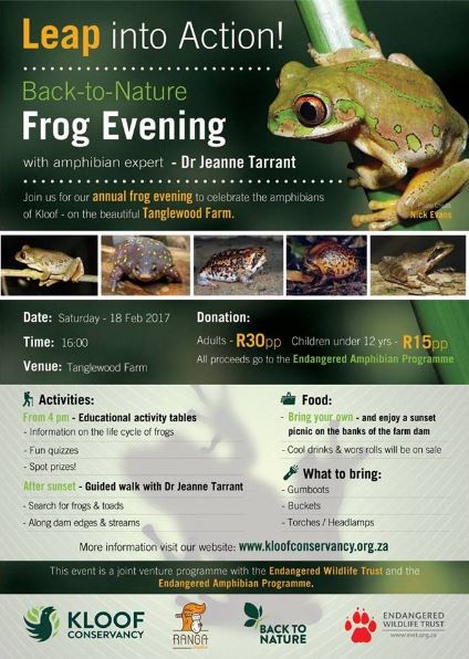 A Frog Evening with <a href="/KloofConserve/">Kloof Conservancy</a> on 18Feb2017