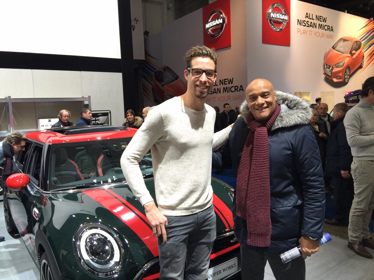 GaynorMel's tweet photo. Great car show in Brussels, nice meeting Olympic Medal swimmer Pieter at the Mini stand #minicooper https://t.co/9B08gPlDuj
