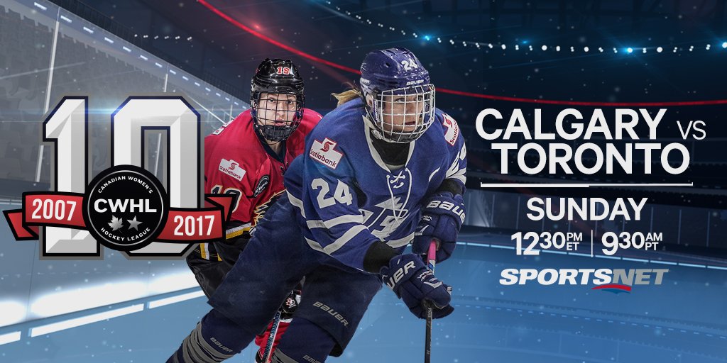Sportsnet's tweet photo. THIS SUNDAY: @TheCWHL on Sportsnet -- @InfernoCWHL face off against @TorontoCWHL at 12:30pmET/9:30amPT on Sportsnet &amp; stream live on SN NOW https://t.co/GPNvPKwAy7