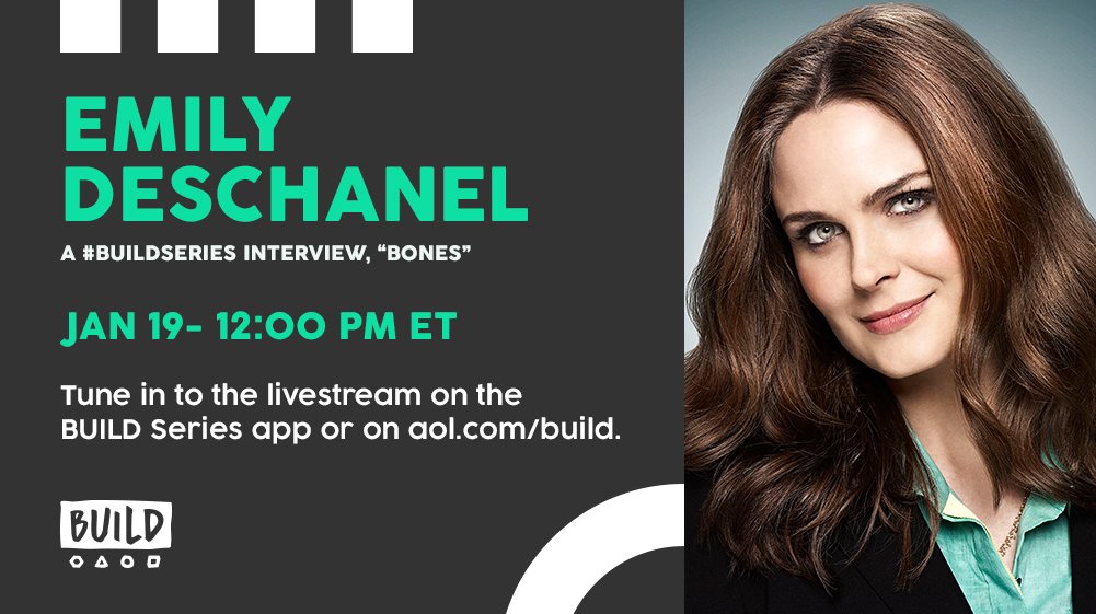 BUILDseriesNYC's tweet photo. Tune in at 12PM ET for a live interview with @emilydeschanel on https://t.co/pnxvIBs7B6: https://t.co/rVOiLTbERr