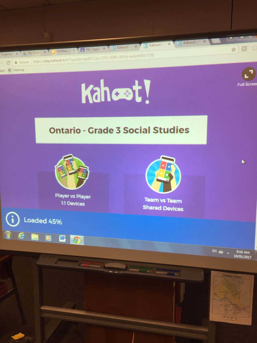mssuppa's tweet photo. Lots of fun playing @GetKahoot this morning! Gr 3 Social Studies checkpoint! @tdsb @Gracefield_PS https://t.co/EnDkQM14HL