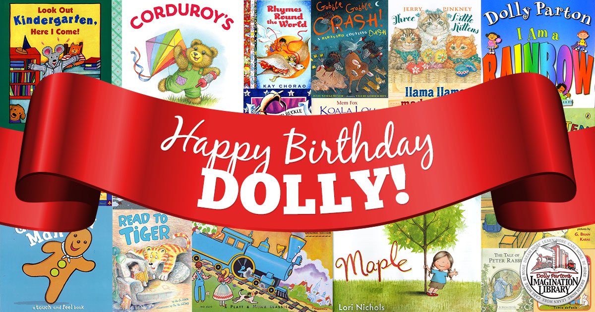 dollyslibrary's tweet photo. Happy Birthday @DollyParton! Thanks for inspiring us with stories, songs and smiles! https://t.co/mJcsQP2Cl2