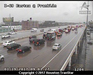 Rain showers leave slick streets Thursday in Houston area; drivers cautioned to SLOW down. #houtraffic